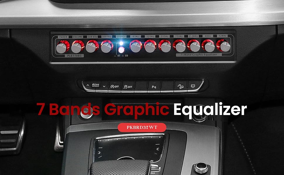 7 Bands Graphic Equalizer with SUB Volume Adjustable for Subwoofer Channel