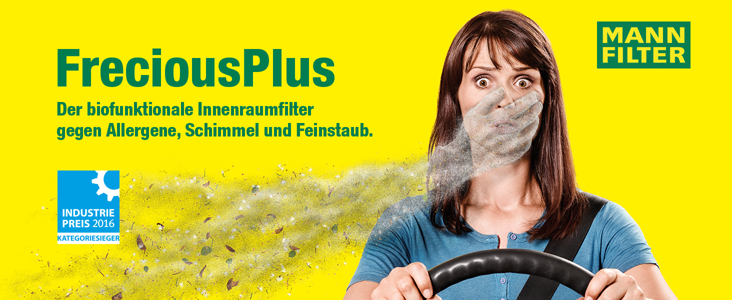 FreciousPlus Biofunktionaler Innenraumfilter PKW Pollenfilter Industriepreis Sieger Preis Awards