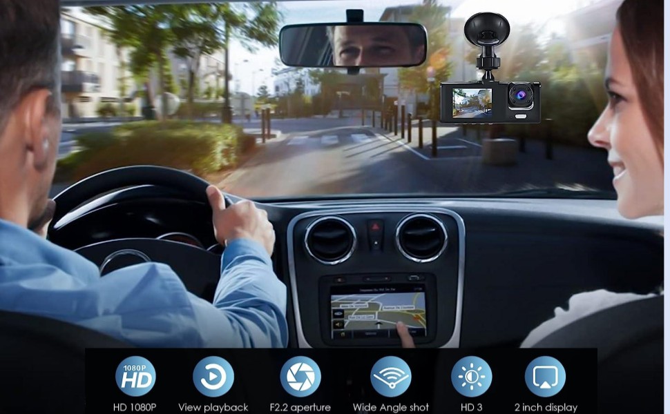 3 Channel Dashcam for Cars