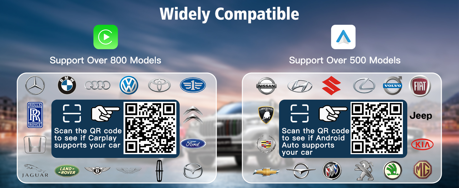 AXIDI auto wireless adapter supports more than 800 models of cars