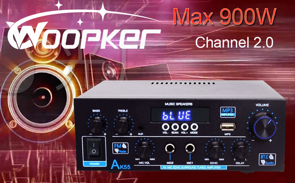 Woopker AK55 HiFi Power Amplifier 2 Channel