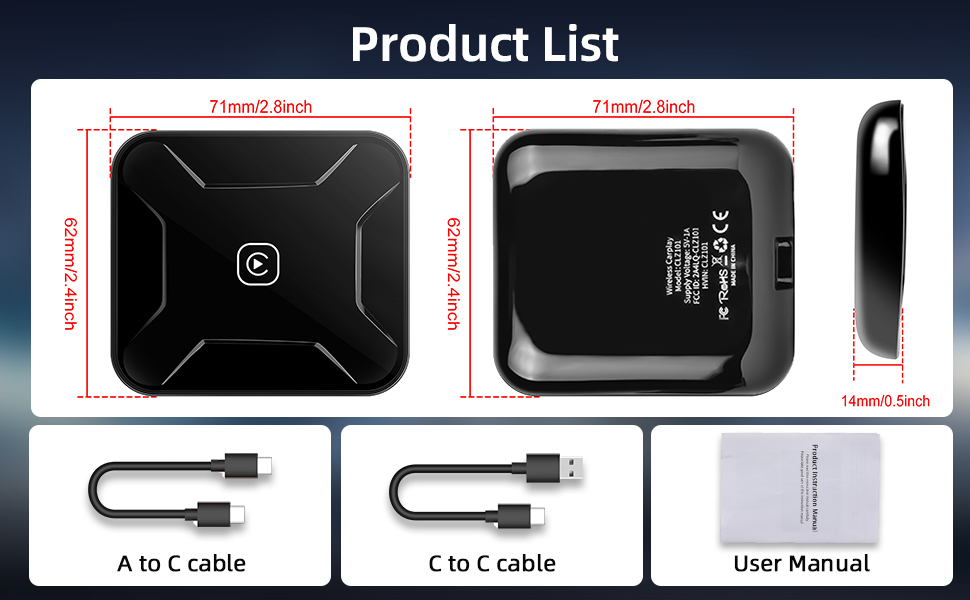 wireless adapter apple carplay android auto