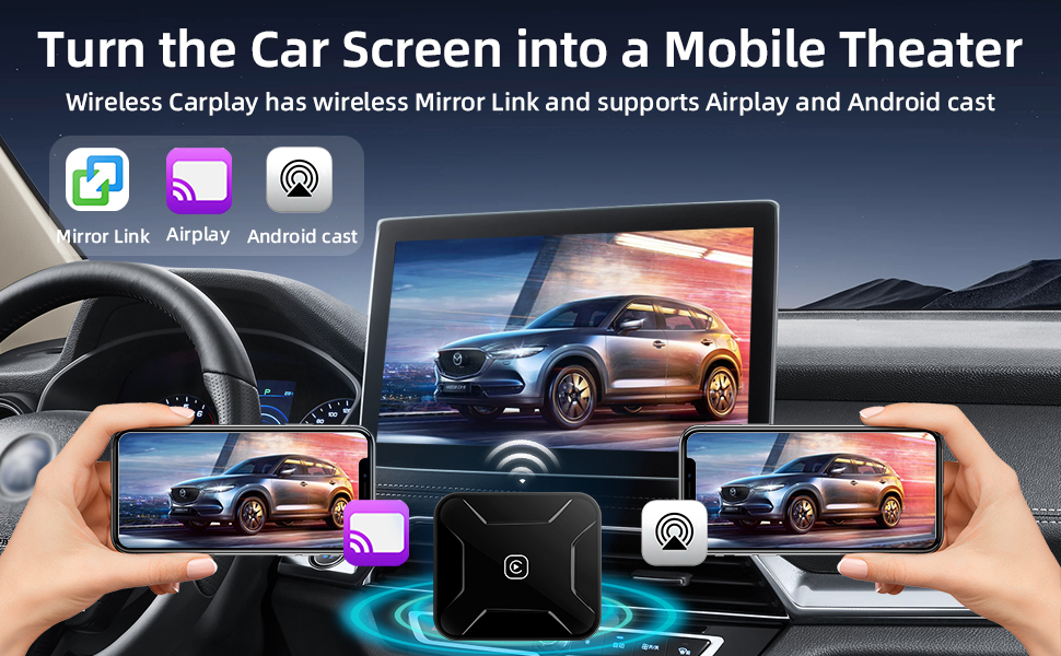 mirror link airplay android cast car display