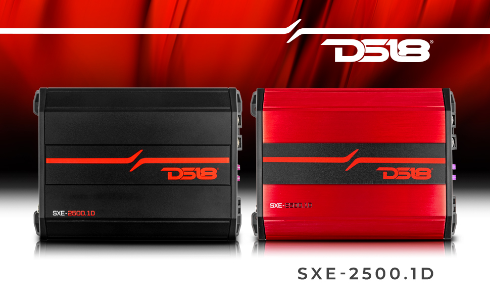 DS18 SXE-2500.1D/RD Car Amplifier Class D 1-Channel Monoblock Amp