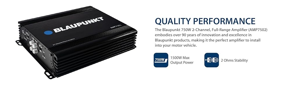 Blaupunkt AMP7502 750W 2-CHANNEL FULL RANGE AMP car accessory