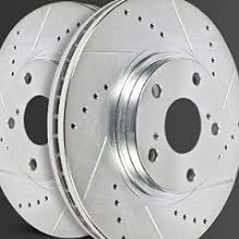 drilled and slotted rotor set, performance brake rotor set, performance anti-rust rotor