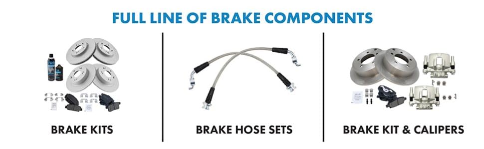 Brake components: brake kits, brake hose sets, brake kit and calipers