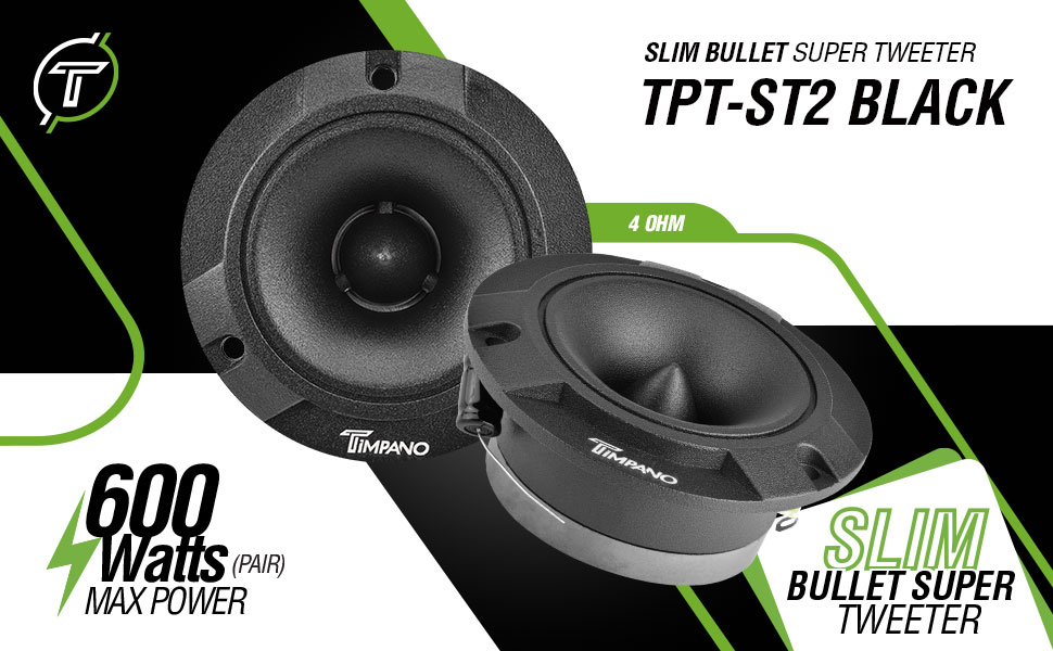 TPT-ST2 Black speakers timpano tweeters car audio