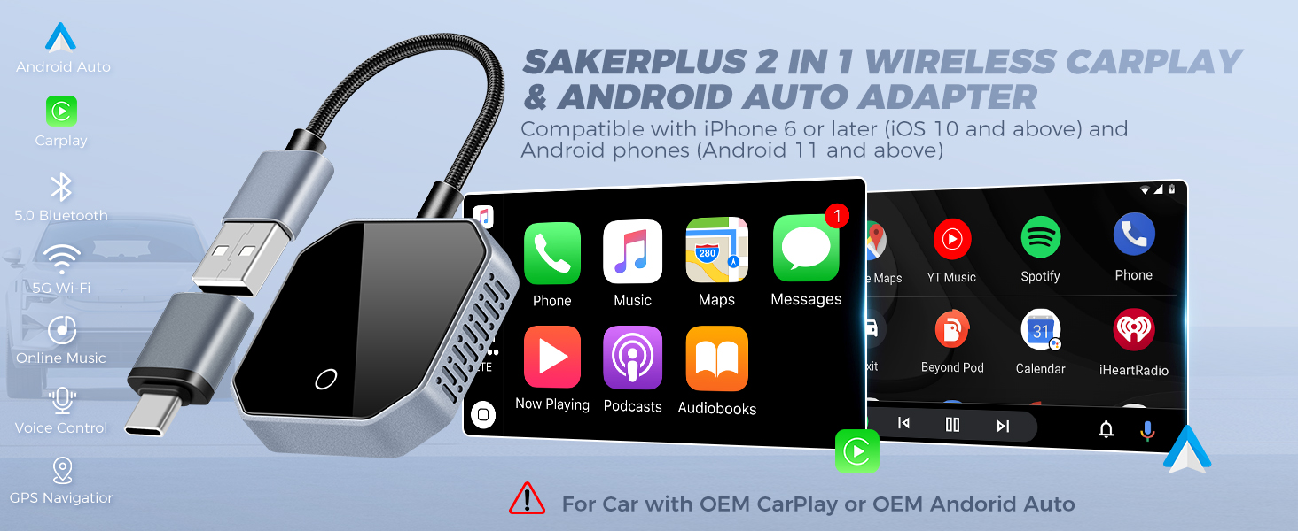 2 in 1 wireless carplay adapter