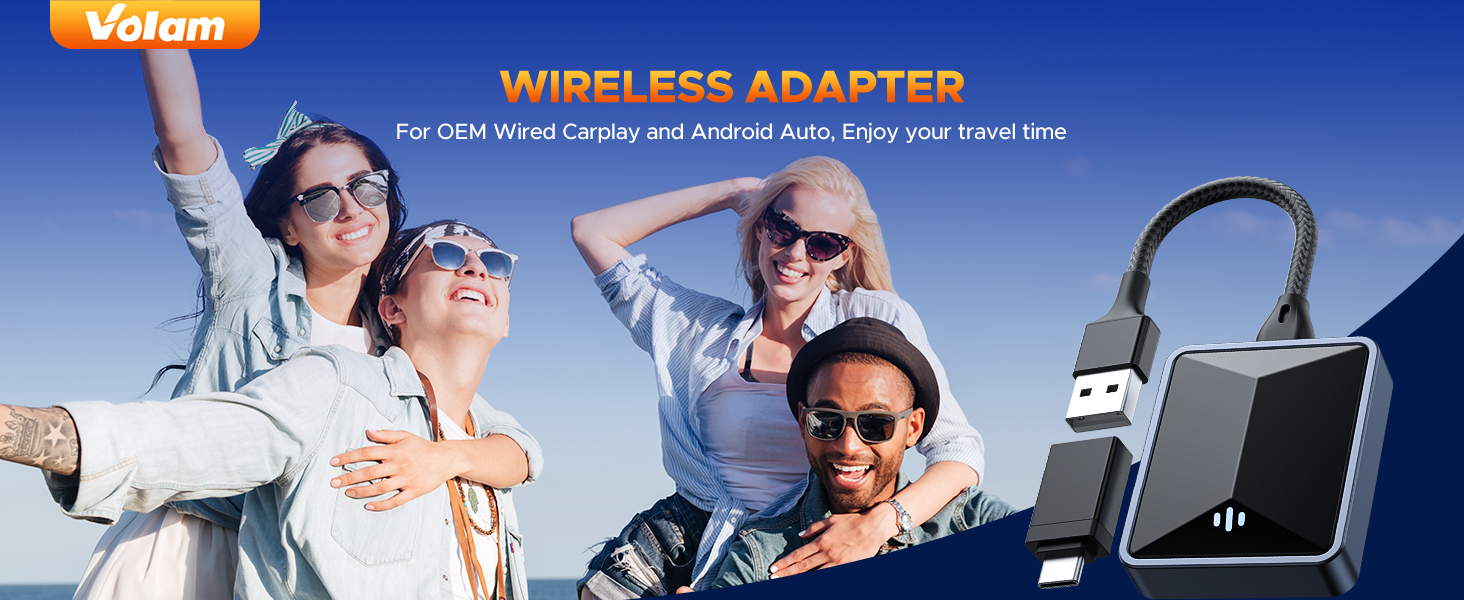 2 in 1 Wireless CarPlay Adapter Android Auto Wireless