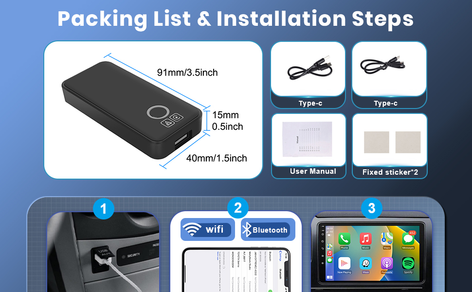 Wireless Apple CarPlay Adapter Android Auto