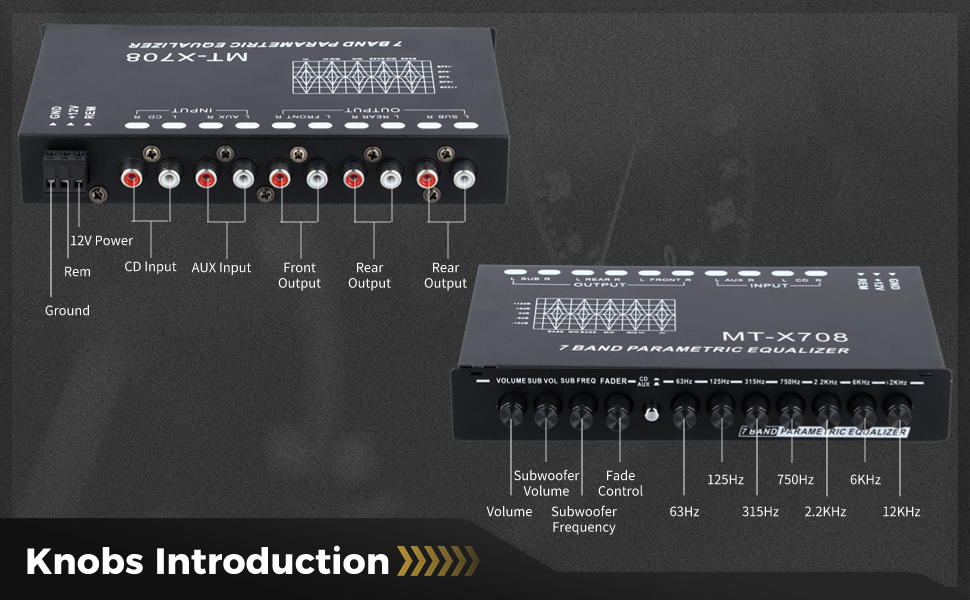 Adjustable 7 Bands EQ Car Amplifier