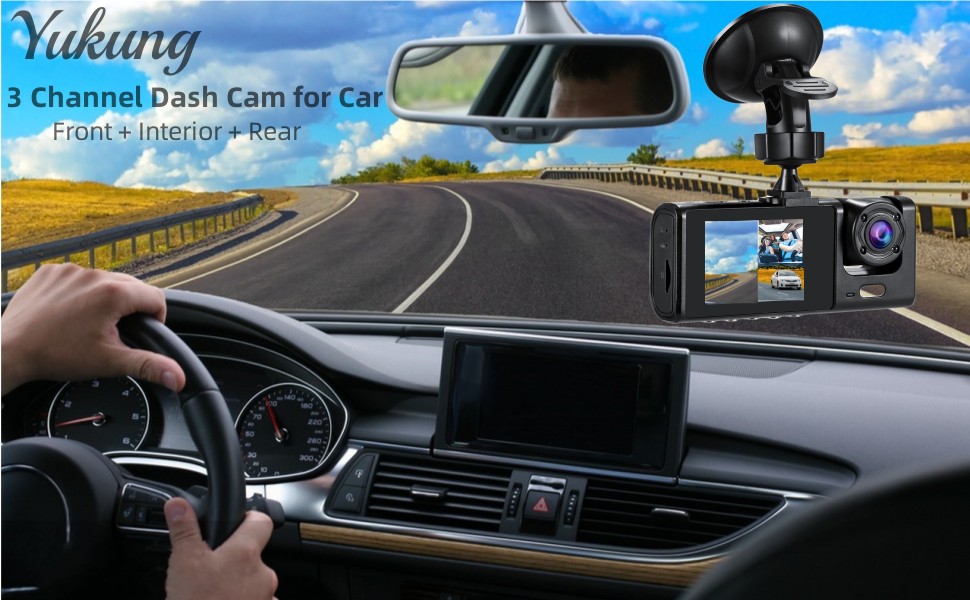 3 Channel Dashcam for Cars