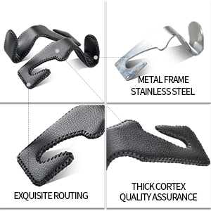 Leather stainless steel car hooks