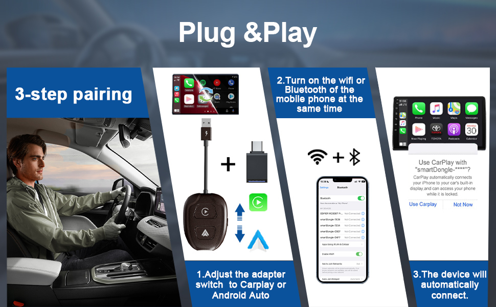 wireless android auto car adapter