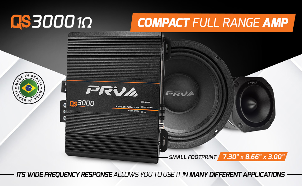 PRV AUDIO QS3000 1Ohm 1 Channel Full Range Amplifier